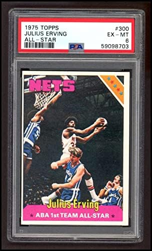1975 Topps 300 Julius Erving New York Nets PSA PSA 6.00 Nets Universidade de Massachusetts Amherst