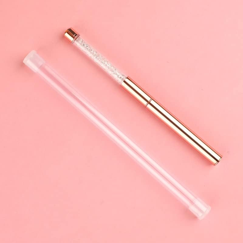 Walnuta 9pcs/conjunto Rose Gold unhas Gel Brush Set Pen Builder Builder de Arte plana Pintura de cristal desenho