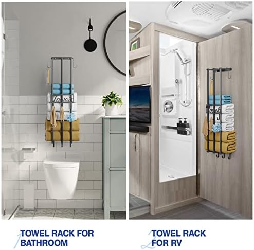 Toalheiros para banheiro, toalha de parede Boiarc para toalhas enroladas, suporte de toalha de 3 bar