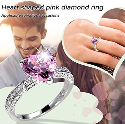 2023 Amor feminino Coração de zircônia de diamante Anel de noivado Tamanho do anel de casamento