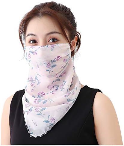 máscara facial sem costura iqka feminino Proteção solar pescoço de pescoço impressão floral máscaras de cachecol