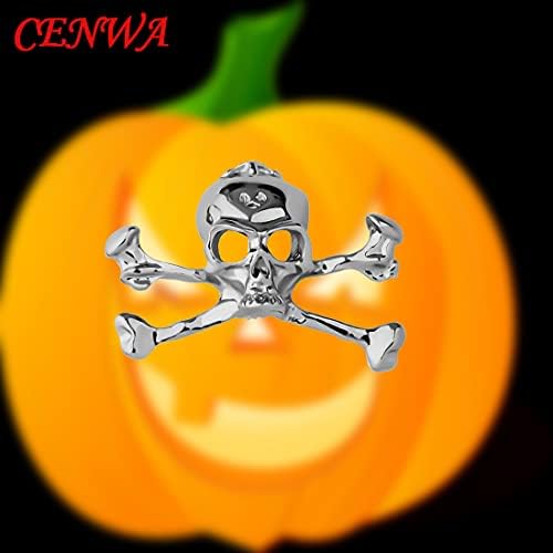 Cenwa Skull Head Pin Broche Skull Collar Pins Halloween Night Party Gift Pirate Pin Broche
