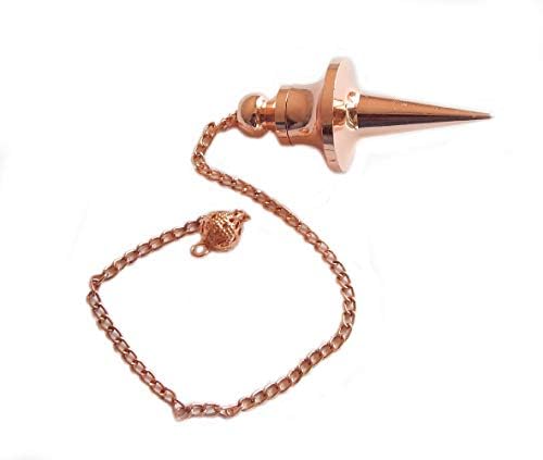 MyHealingWorld Long Cone Point Copper Metal Openable Disc Pendulum. Pêndulo para doações e adivinhação