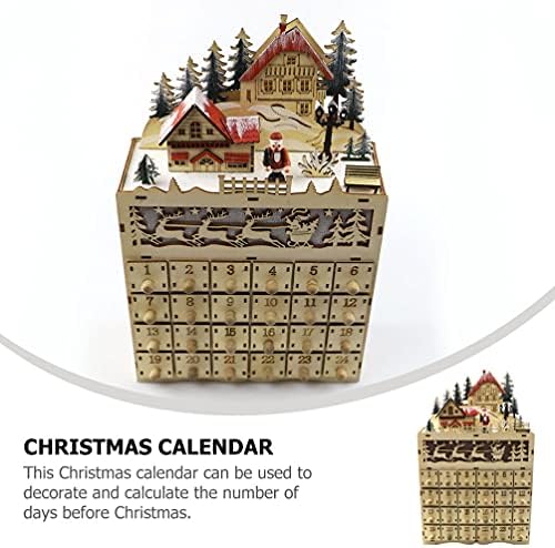 Decoração de natividade de Nuobesty Countdown de madeira para o calendário de advento de Natal com 24 Gasta de