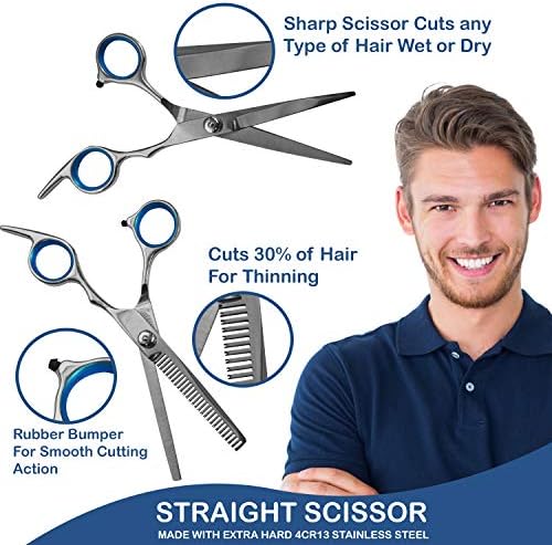 Home Hair Cutting Kit Mulheres, homens e animais de estimação- Kit profissional de tesoura de