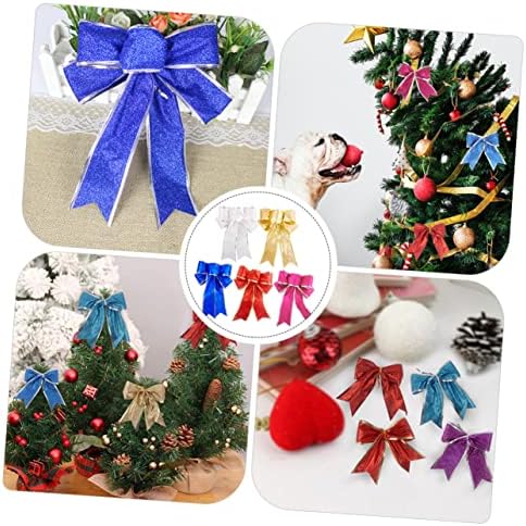 Veemon 5pcs Christmas Bow Nativity Decor Decoração do ornamento do arco grande aresto decorativo árvore