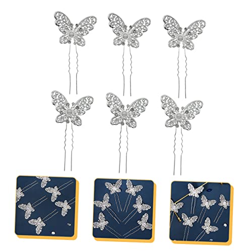 6pcs garotas casamento para pin prata borboletas pérolas acessórios vintage acessórios