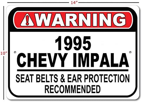1995 95 Chevy Impala Seat Belt Recomendou placar rápido, sinal de garagem de metal, decoração de parede,