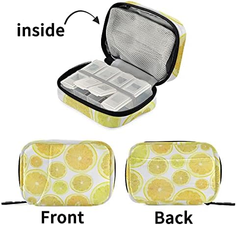 Frutas Limões Caixa de comprimidos da caixa de comprimidos Caixa de organizador de comprimidos com zíper portátil