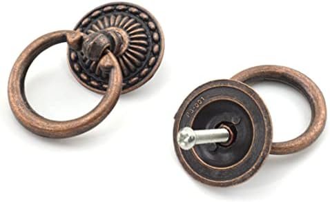 Os botões de orifício de um único orifício puxam lidam com alças antigas de gaveta de bronze vermelho