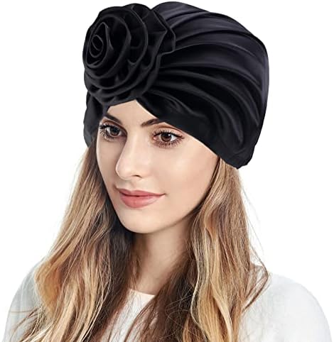 Mulheres Vintage Skull Caps Acessórios para roupas ao ar livre Flores de turbantes muçulmanos Capéteo