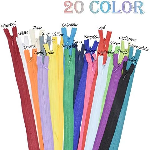 40pcs nylon zippers invisíveis costura para artesanato de costura alfaiate, vestidos, saias, travesseiros