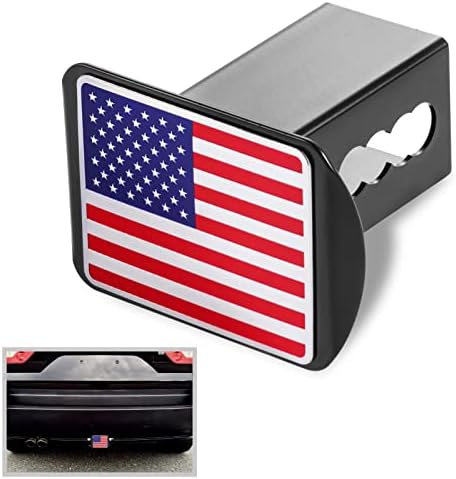 CZC Auto American Flag Trailer Capa de engate alumínio EUA U.S. Flag Towing Receiver Tampa do plugue, protetor