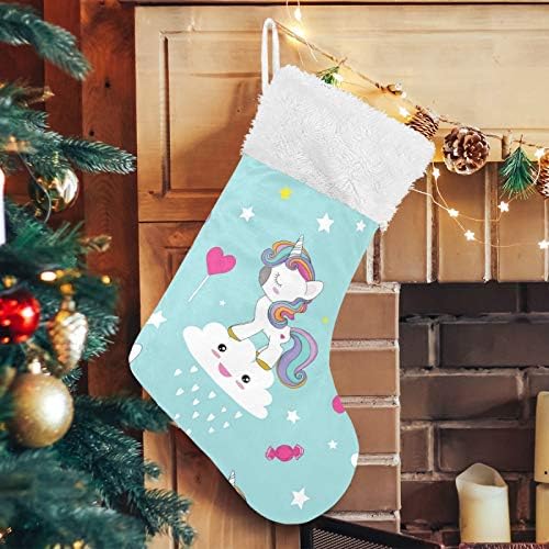 Tarity Christmas meias 1 pacote grande 18 em meias de natal com lareira de coração arco -íris