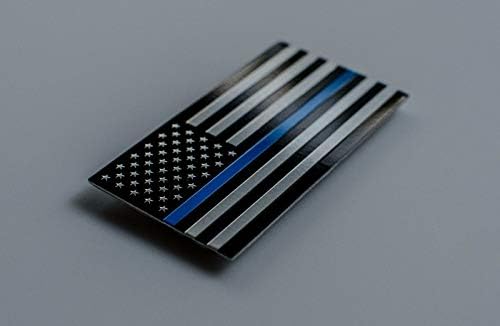 Muzzys-Set of Two-Aluminum Blue Line American Flag Decal Decal
