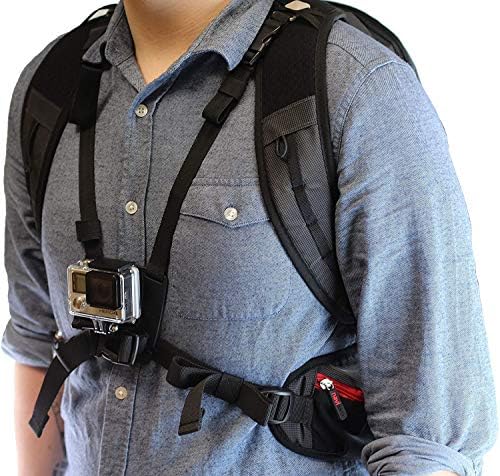 Backpack da câmera de ação da Navitech e kit de combinação de acessórios 8 em 1 com cinta de