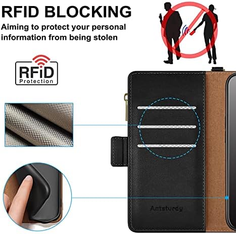 Antsturdy para Samsung Galaxy S20 Fe 5g Caixa da carteira 【Bloqueio RFID】 【Zipper Poket】 【7 Card Slot】 PU PU