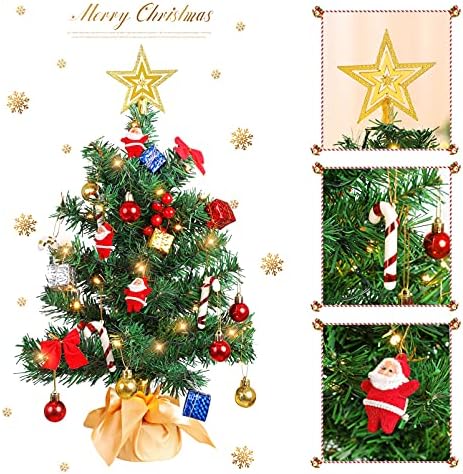 PretyZoom Mini Christmas Tree com LED Light Tabetrop Decoration Tree Christmas Tree Adornment Desktop