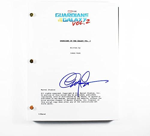 Chris Pratt A Guardiões da Galáxia Vol 2 Star Lord Script assinado autêntico autêntico 'ga' coa