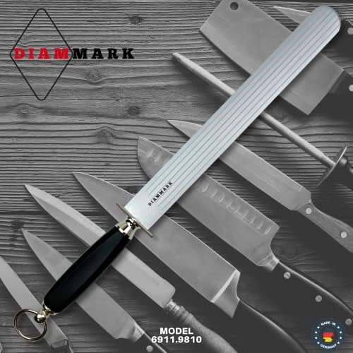 Diammark MultiCut Sharening Steel - Alemão Made - Sharpador de facas para serviço pesado e haste de aprimoramento