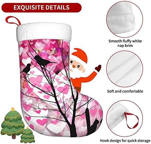 Aunstern Christmas meias de amantes Cats Treça rosa lareira de dupla face pendurada meias penduradas