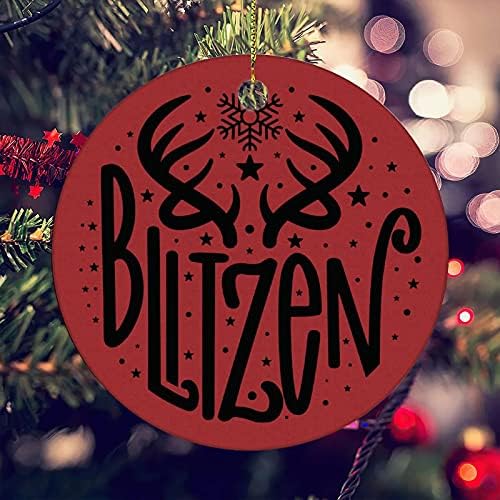 Nome do Blitzen Rena Nome de Natal Nome personalizado Ornamento Cerâmica Ornamento
