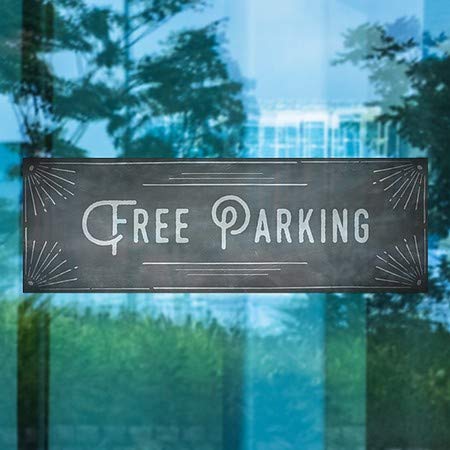 CGSignLab | Janela de estacionamento gratuito -Chalk canto se apegar | 36 x12