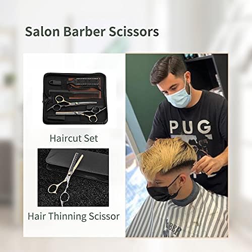 Corte de cabelo profissional salão de tesoura barbeiro hairdress rainnning texturizador texturas conjunto de 6