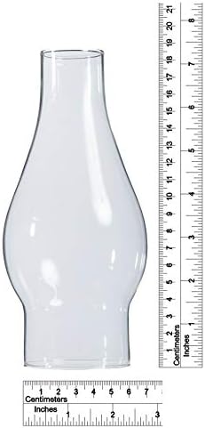 B&P Lamp® 2 1/2 polegada Base por 7 1/2 polegada de altura de óleo transparente e chaminé de lâmpada