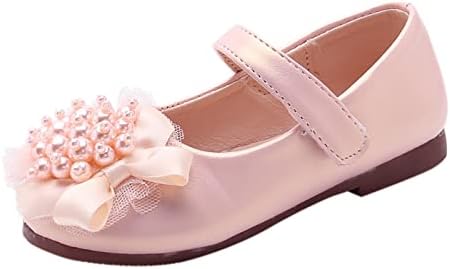 Sapatos de couro feminino design de arco de arco de flor rosa sapatos de sapatos garotas calçados de desempenho