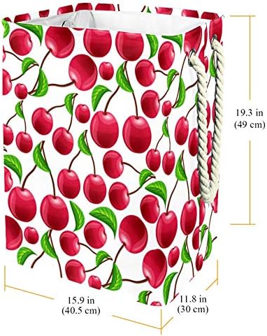 Cherry vermelho de cereja vermelha grande banda de armazenamento cesto de roupa dobrável para cesto de berçário