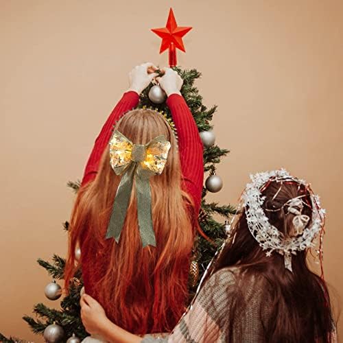 Catador leve Crystal Christmas Decoração Greios da árvore da caixa de arco 1pc Decoração LED Ornamentos