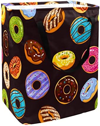Delicioso padrão de lavanderia dobrável com padrão de chocolate de donut, 60l Cestas de lavanderia à