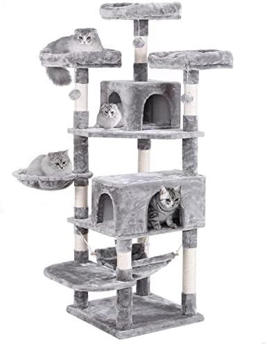 Árvore de gatos bewishome para gatos internos de 66,3 polegadas de vários níveis de gato de vários