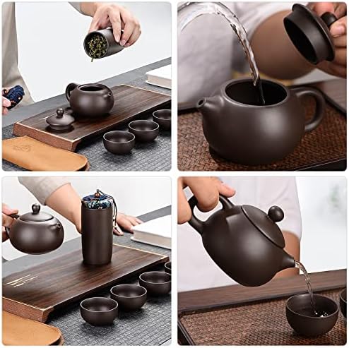 Xixian Ceramic Purple Sand Tea Set Conjunto de chá portátil ao ar livre Pote de chá e xícaras