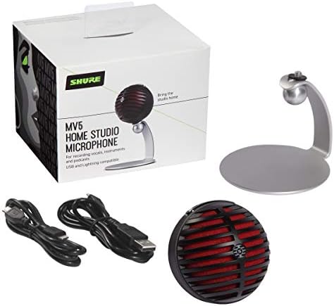 Microfone de condensador digital Shure MV5 com cardioide - plug -and -play com iOS, Mac, PC, controle na