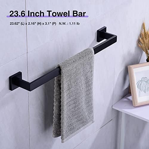 Trustmi Contemporary 5-Pieces Hardware Banheiro Conjunto de toalhas de toalhas Rão de higiênico Rolo de