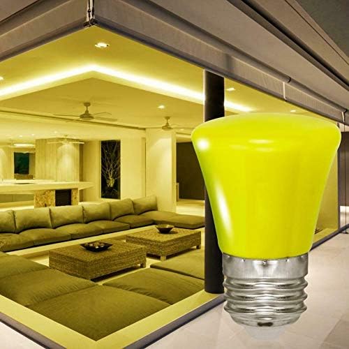 Iluminação lxcom Lâmpada LED amarela 10 pacote 1W Bulbo colorido E26/E27 Base média Base Lâmpada de lâmpada