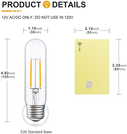 Tokcon 12V Baixa lâmpadas LED de tensão - Branco macio de 2700k- 6w E12 B11 12 Volbs de vela e
