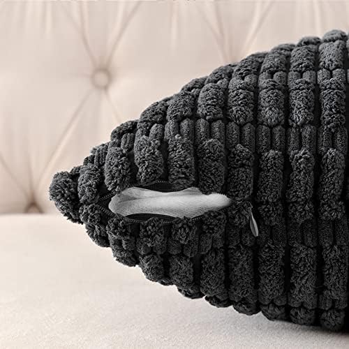 Homi Fancy 2 Pacote preto Capas de travesseiro decorativo preto 18x18 polegadas para sofá de sala de estar