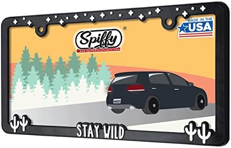 Quadro de placa Spiffy Stay Acessórios selvagens para veículos nós/lata com letras elevadas vibrantes