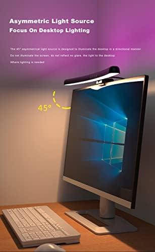 Luz de barra de tela curva para monitor curvo, luz de monitor LED de leitura eletrônica, 3 modos de temperatura
