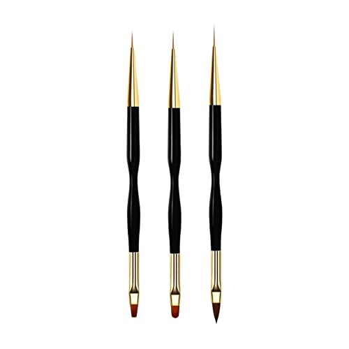 UNID ART Brush Conjunto de cabeças dupla pintada de caneta gravada com fio gancho de manicure 3pcs para salão home