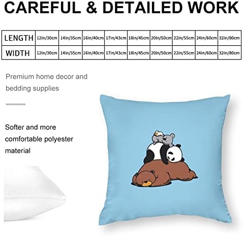 Urso panda koala travesseiro quadrado cofre capas de almofada de poliéster tampas de arremesso de travesseiro para decoração de sofá
