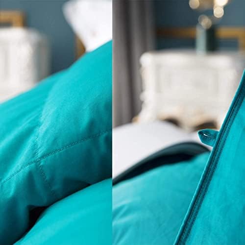 Warmkiss Peaxeight Turquoise Down Consold King Size, de algodão que quente e macio, luxuoso, inserção