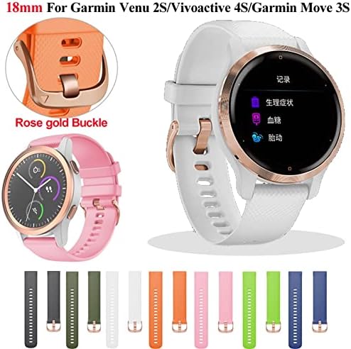 Aehon 18mm Substituição Banda de tiras de silicone para Garmin Vivoactive 4S WatchBand Smart Watch