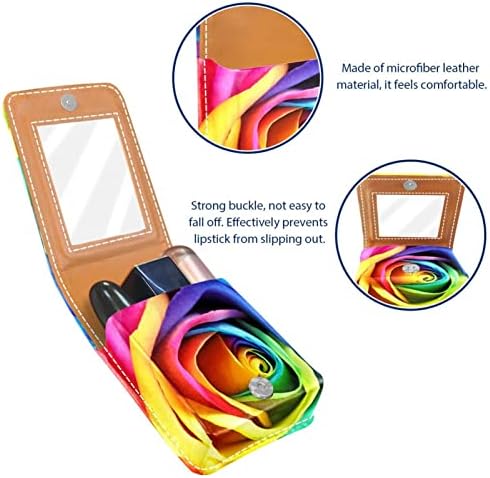 Bolsa de batom colorida de flores coloridas com espelho para mulheres de maquiagem de maquiagem