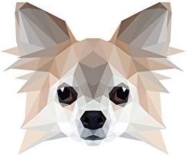Chihuahua, placa de cerâmica de lápide com uma imagem de um cachorro, geométrico