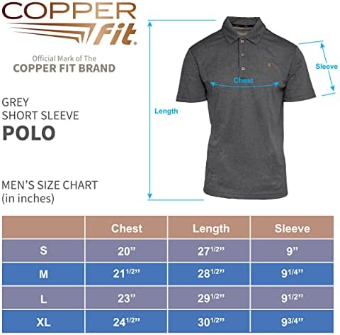 Copper Fit Men's Standard Energy Dry Performance Golf Polo Shirt