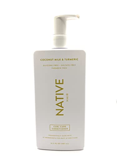 O pacote nativo de Curl Care inclui cada: leite de coco e shampoo açafrão e leite de coco e condicionador